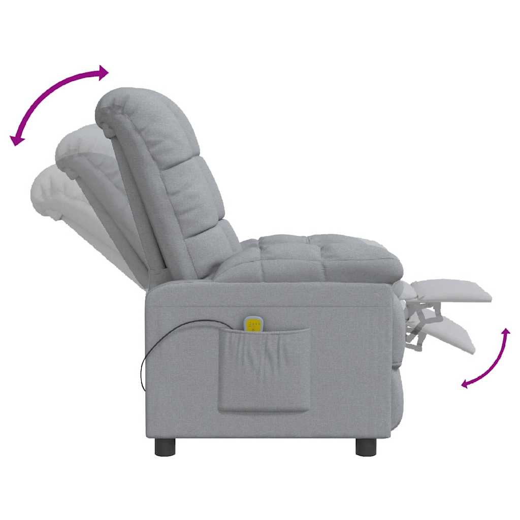 Massagesessel Hellgrau Stoff