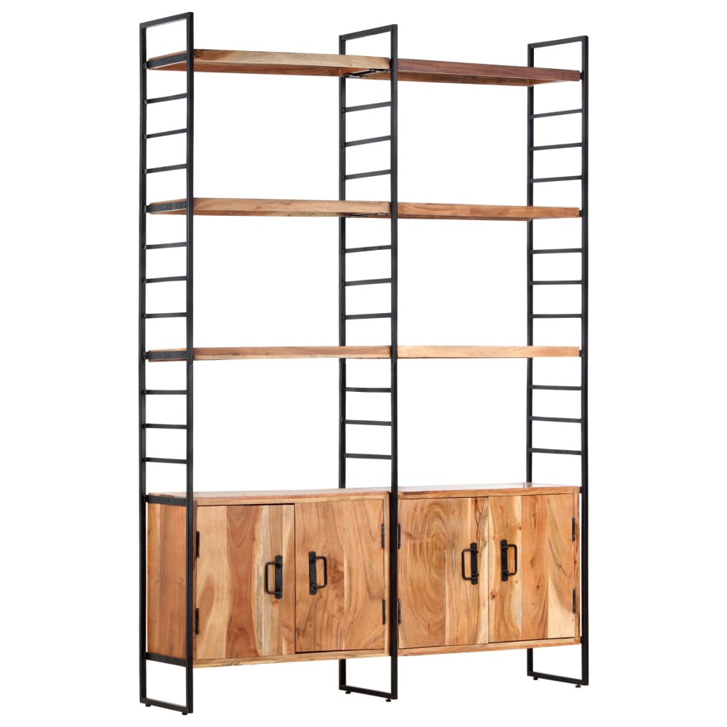 Bücherregal 4 Ebenen 124x30x180 cm Altholz Massiv