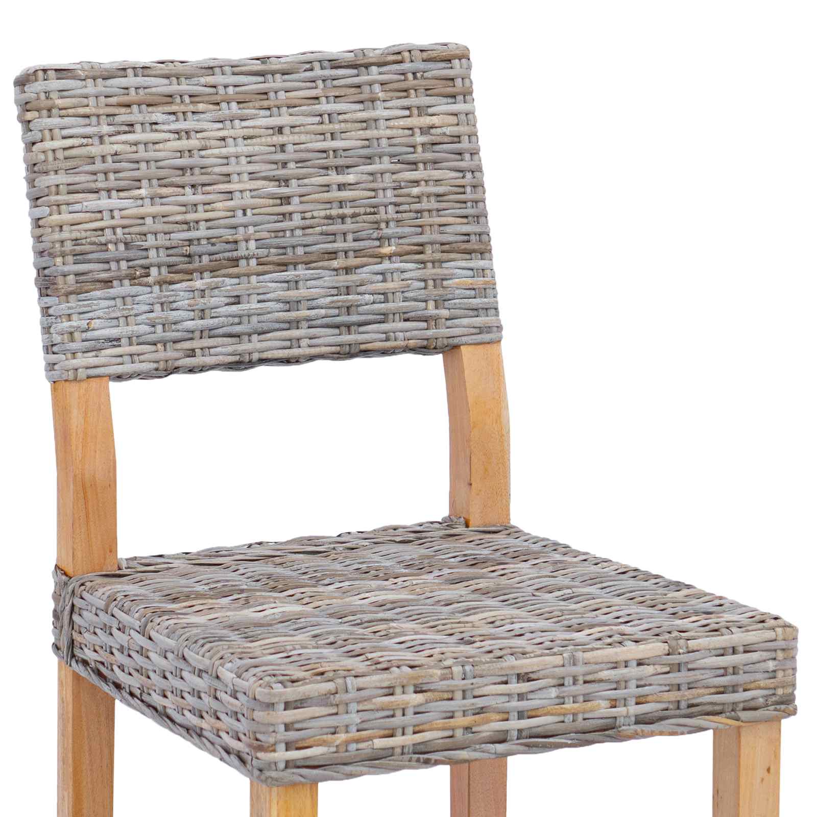 Esszimmerstuhl 2 pcs Kubu Rattan Weiß gewaschen 46 x 55 x 84 cm