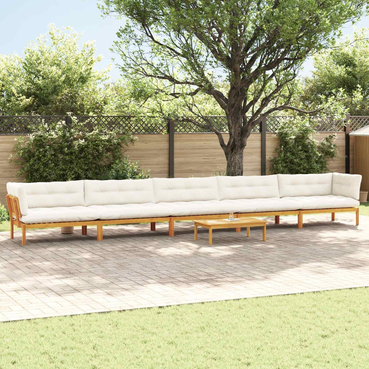 3-tlg. Garten-Sofagarnitur aus Paletten Massivholz Akazie