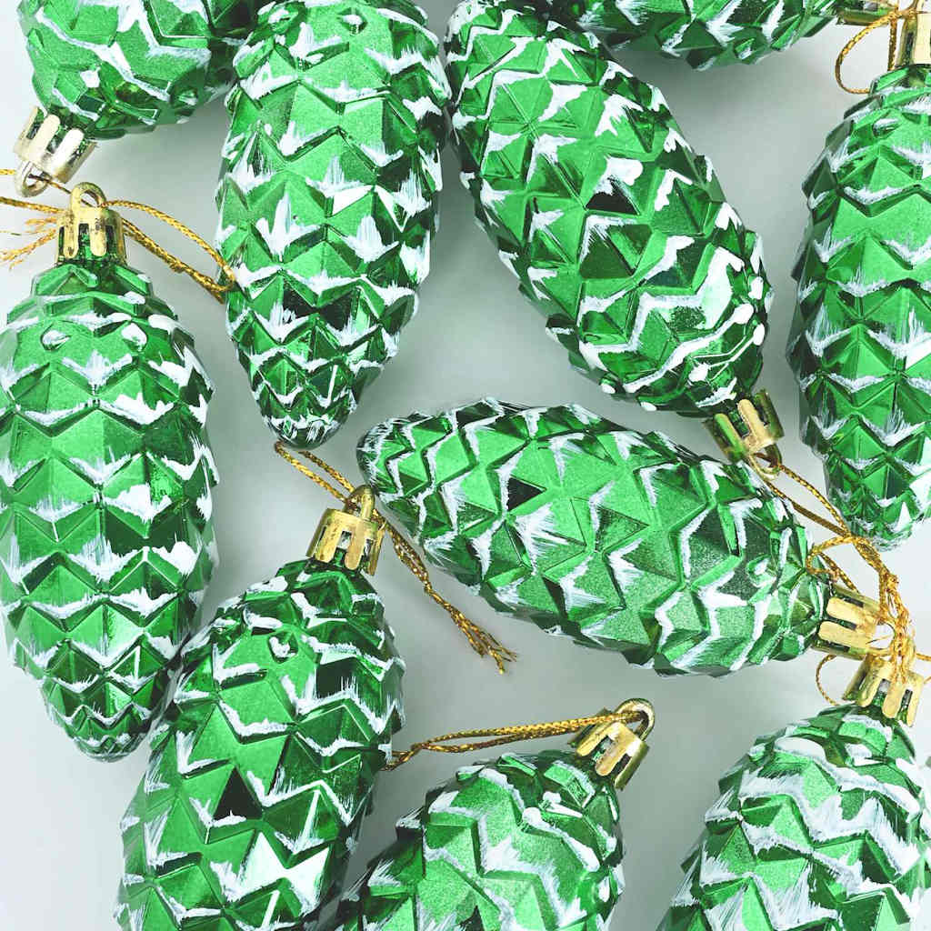 Weihnachts-Tannenzapfen Ball 40 pcs Silber Kunststoff