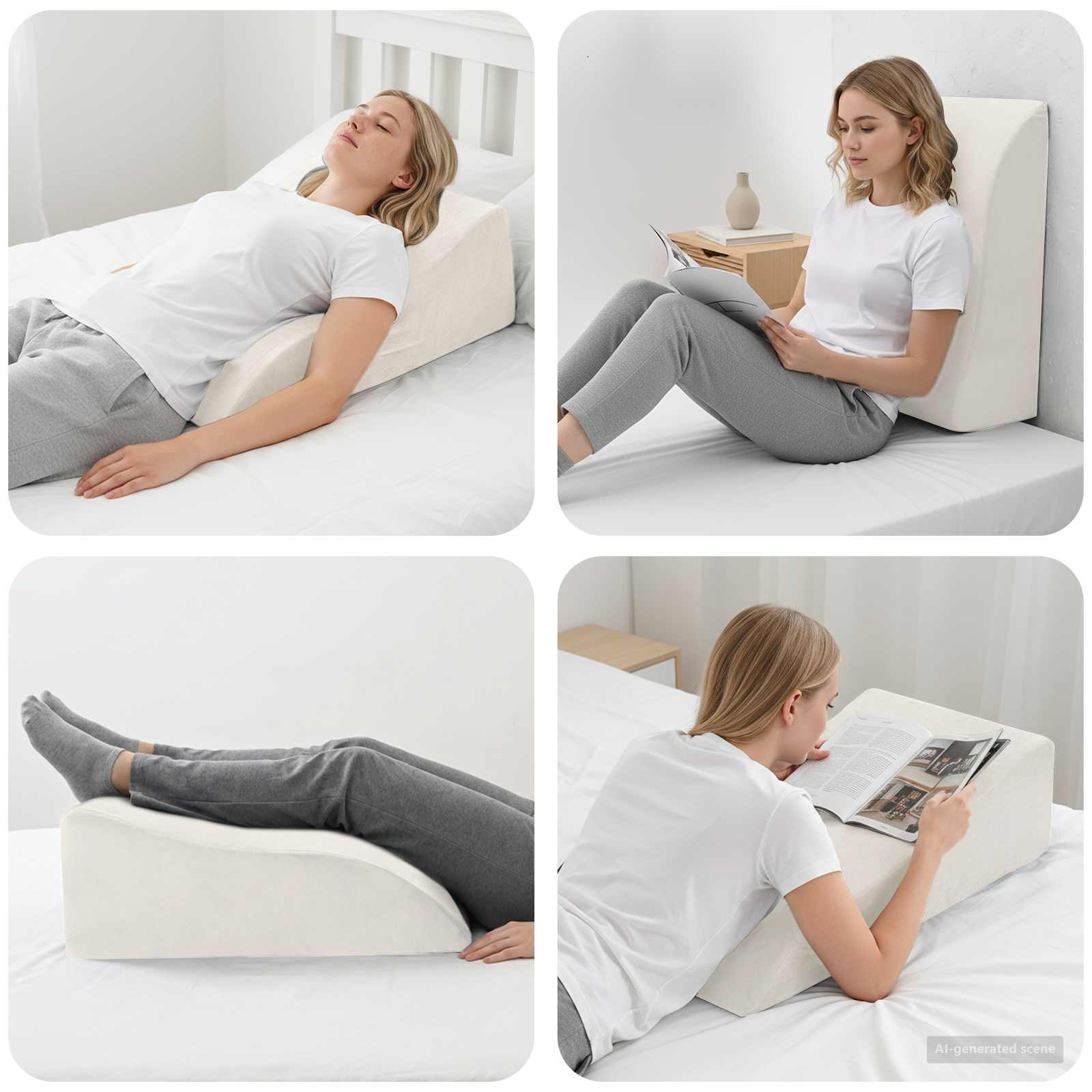 Beinkissen Weiß 68 x 41 x 24 cm PU-Schaum