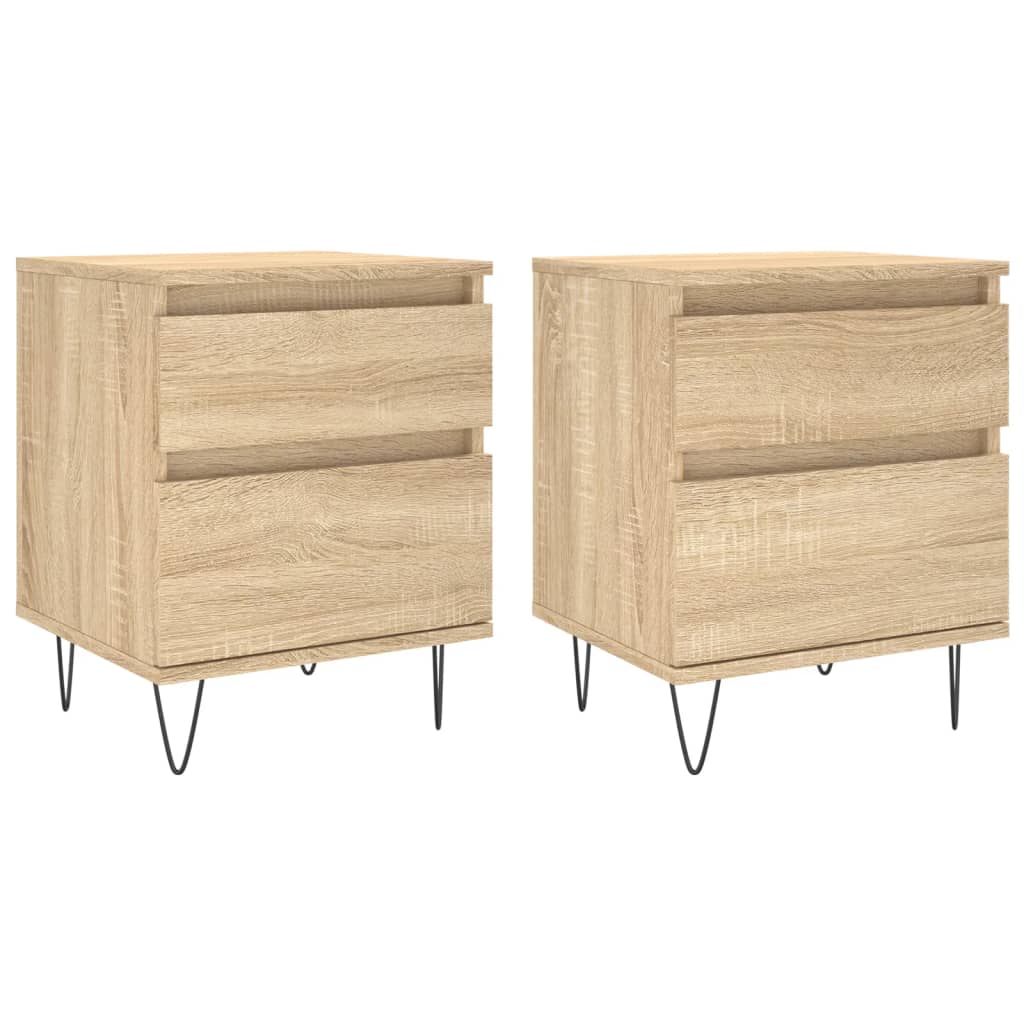 Bettschrank Schwarz Eichen-Optik 40 x 35 x 50 cm Holzwerkstoff