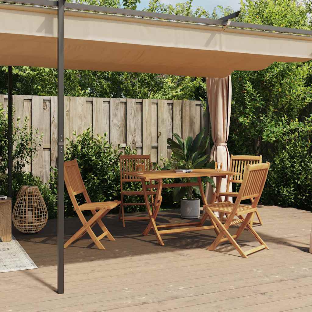 Pavillon mit Vorhängen 3x3 m Taupe Stahl