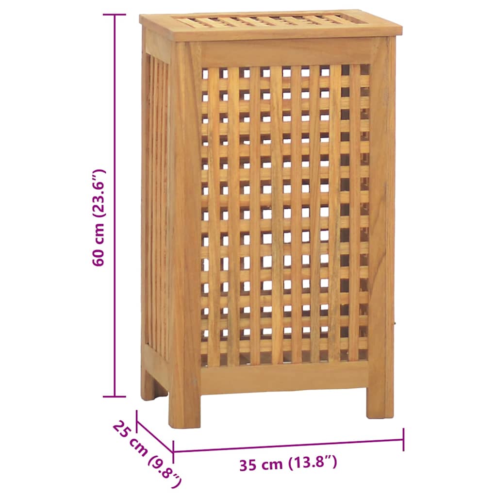 Wäschekorb Natur 35 x 25 x 60 cm Massivholz Teak