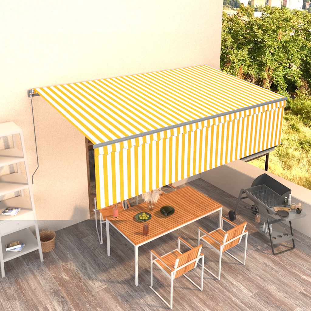 Markise Manuell Einziehbar mit Rollo 3x2,5 m Creme