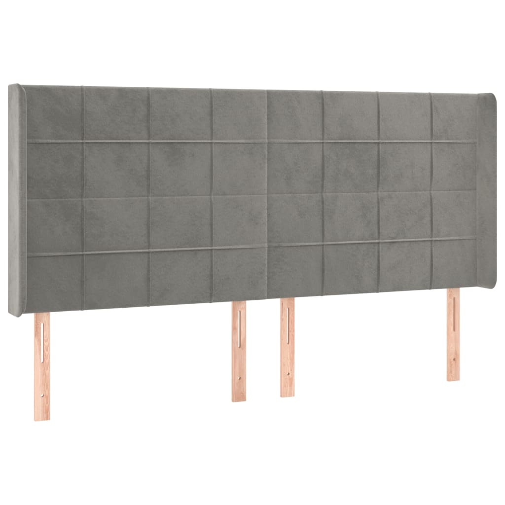 Kopfteil mit Ohren Dunkelblau 93x16x78/88 cm Samt