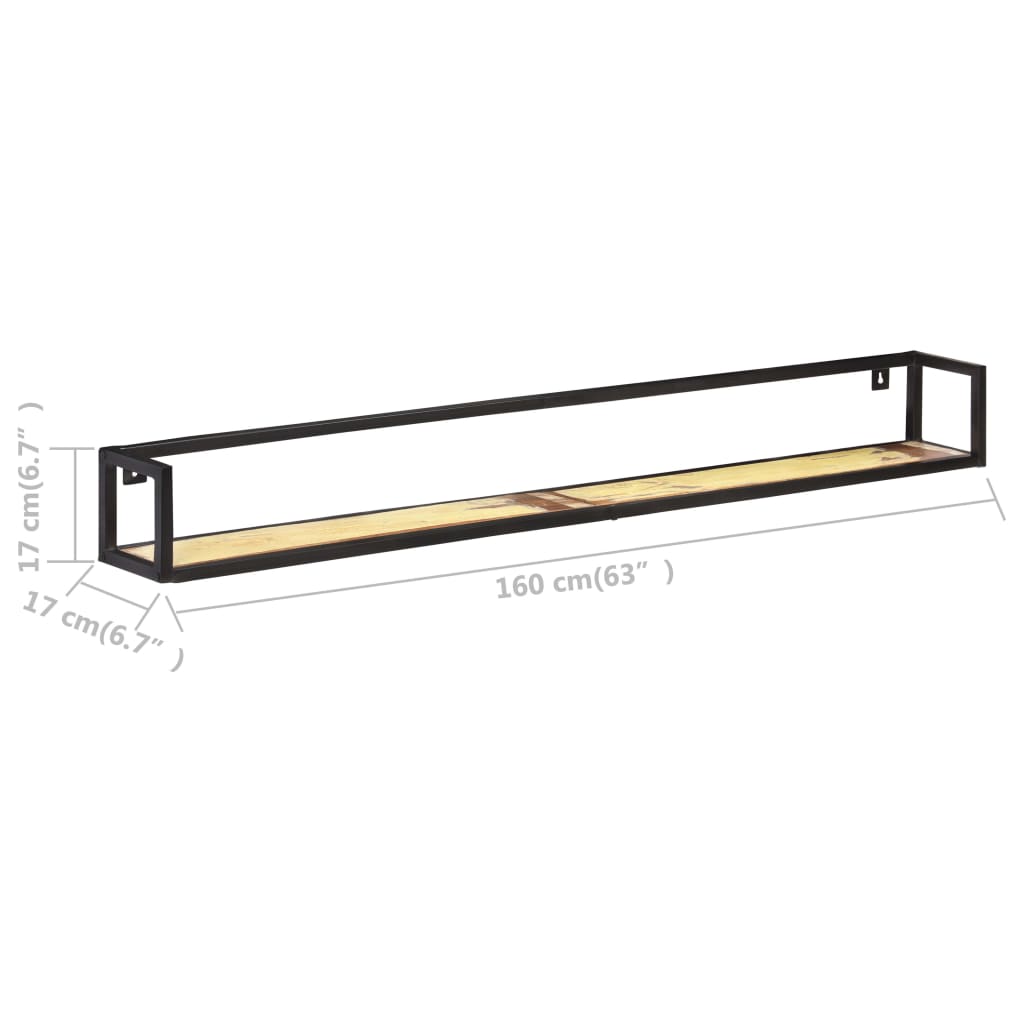 Wandregale 2 Stk. 120 cm Raues Mangoholz