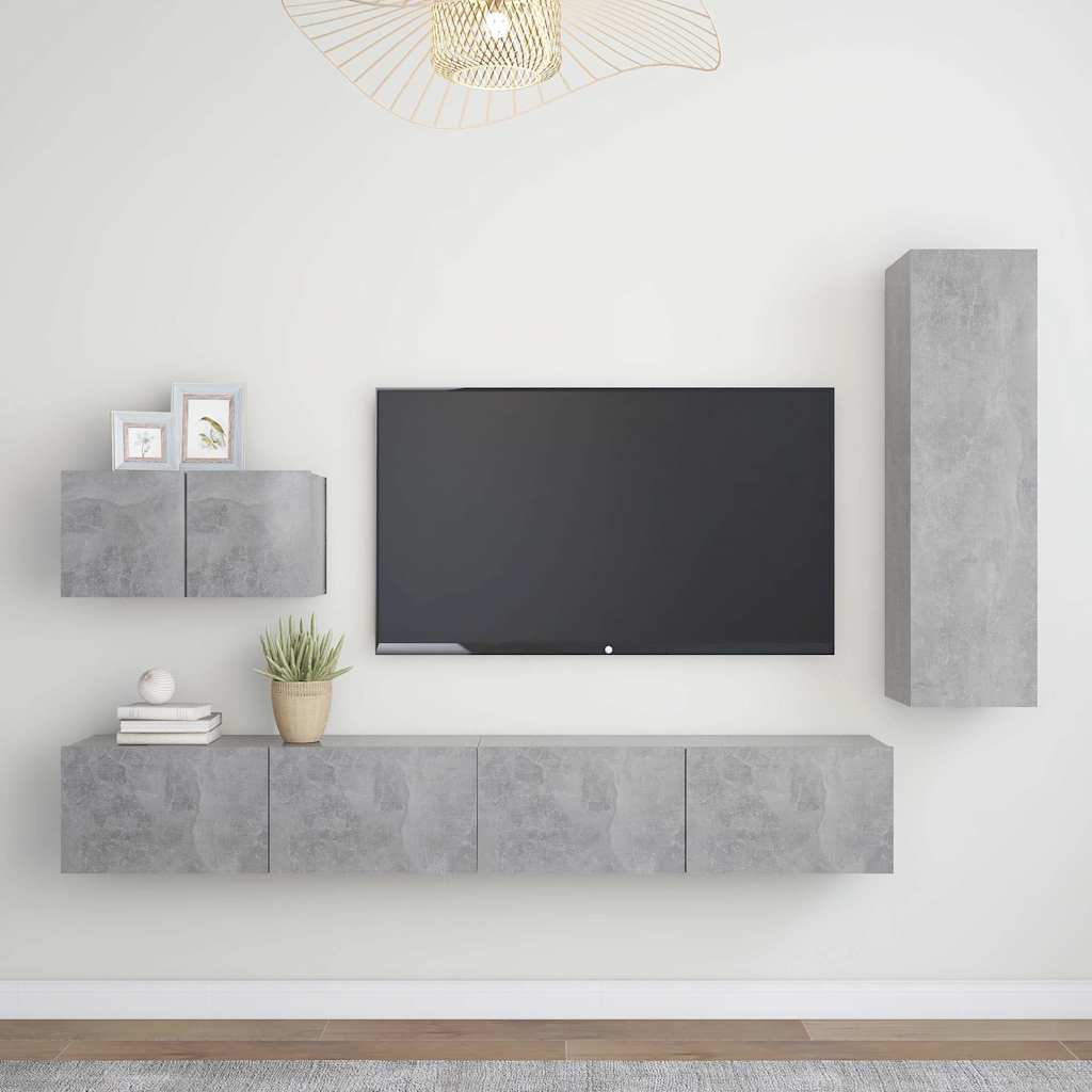 4-tlg. TV-Schrank-Set Weiß Holzwerkstoff