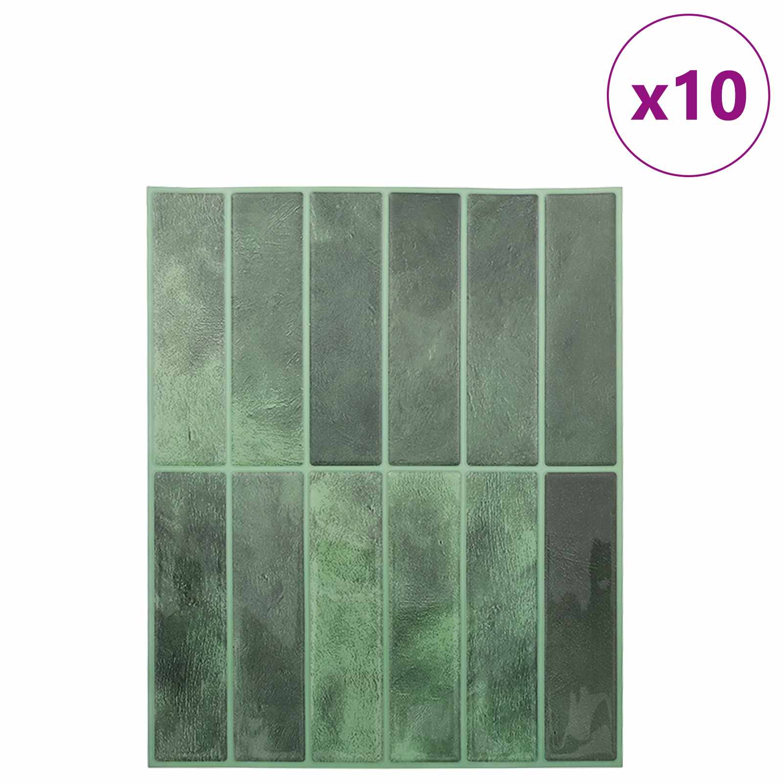 Rechteckige Fliese 10 pcs Dunkelgrün 29 x 23 x 0,08 cm