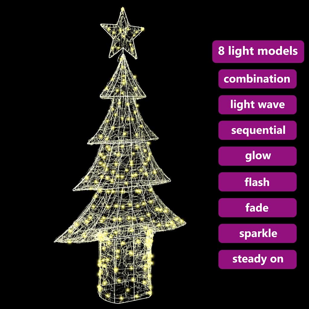 Weihnachtsbaum mit 100 LEDs Warmweiß 120 cm Acryl