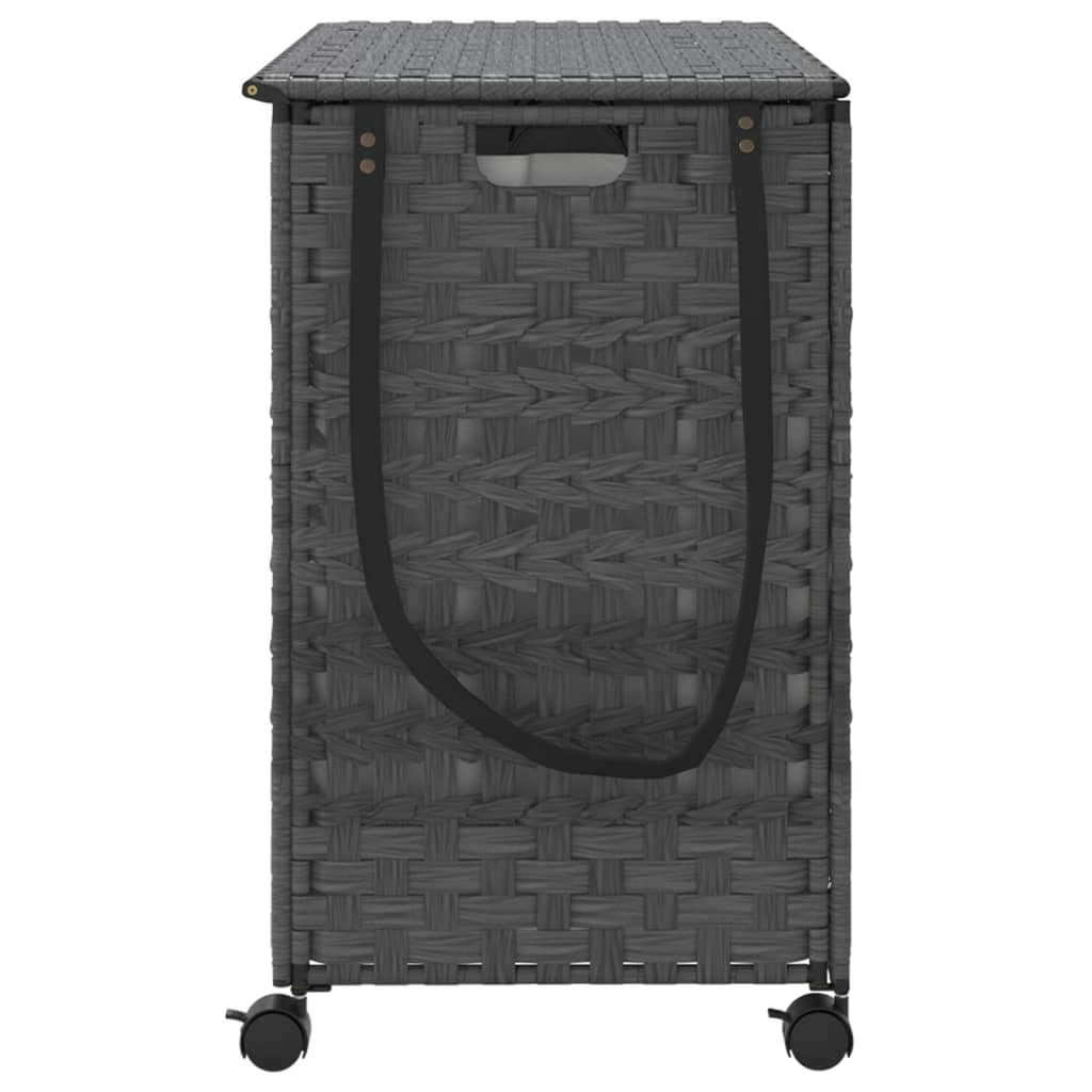 Wäschekorb mit Rollen 66x35x60 cm Rattan