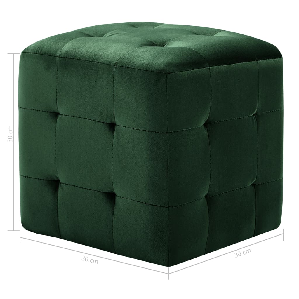 Pouf 2 Stk. Blau 30x30x30 cm Samtstoff