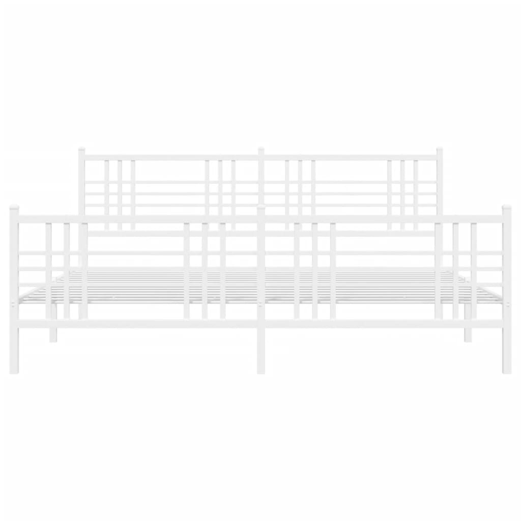 Bettgestell mit Kopf- und Fußteil Metall Schwarz 90x200 cm