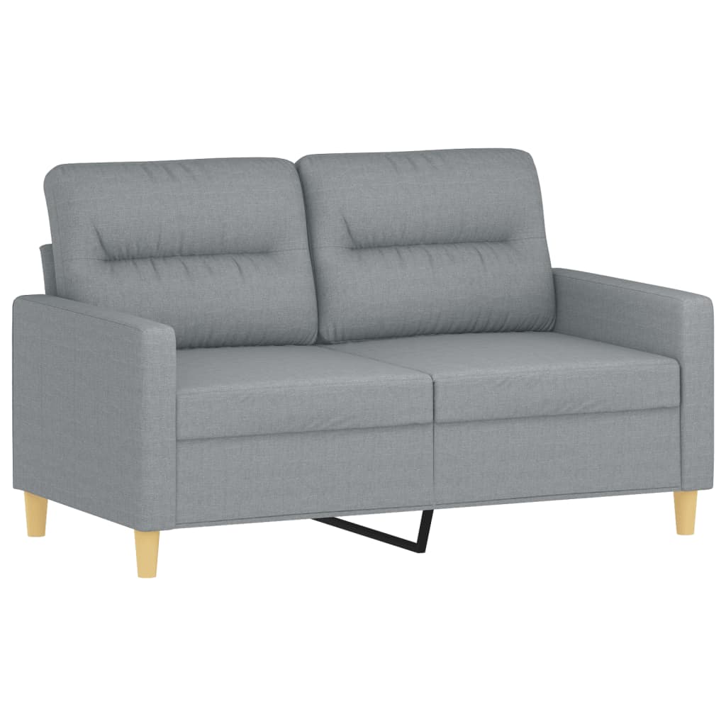 3-tlg. Sofagarnitur mit Kissen Taupe Stoff