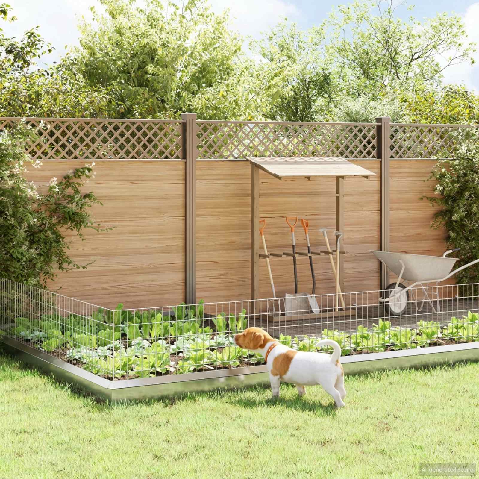 Gartenzaun mit Pfählen 12 pcs 35 x 30 cm Mesh Verzinkter Stahl