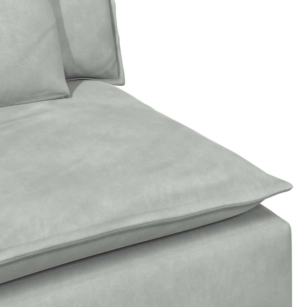 Modulares Sofa Endmodul mit Armlehne Kissen Blau 100 cm