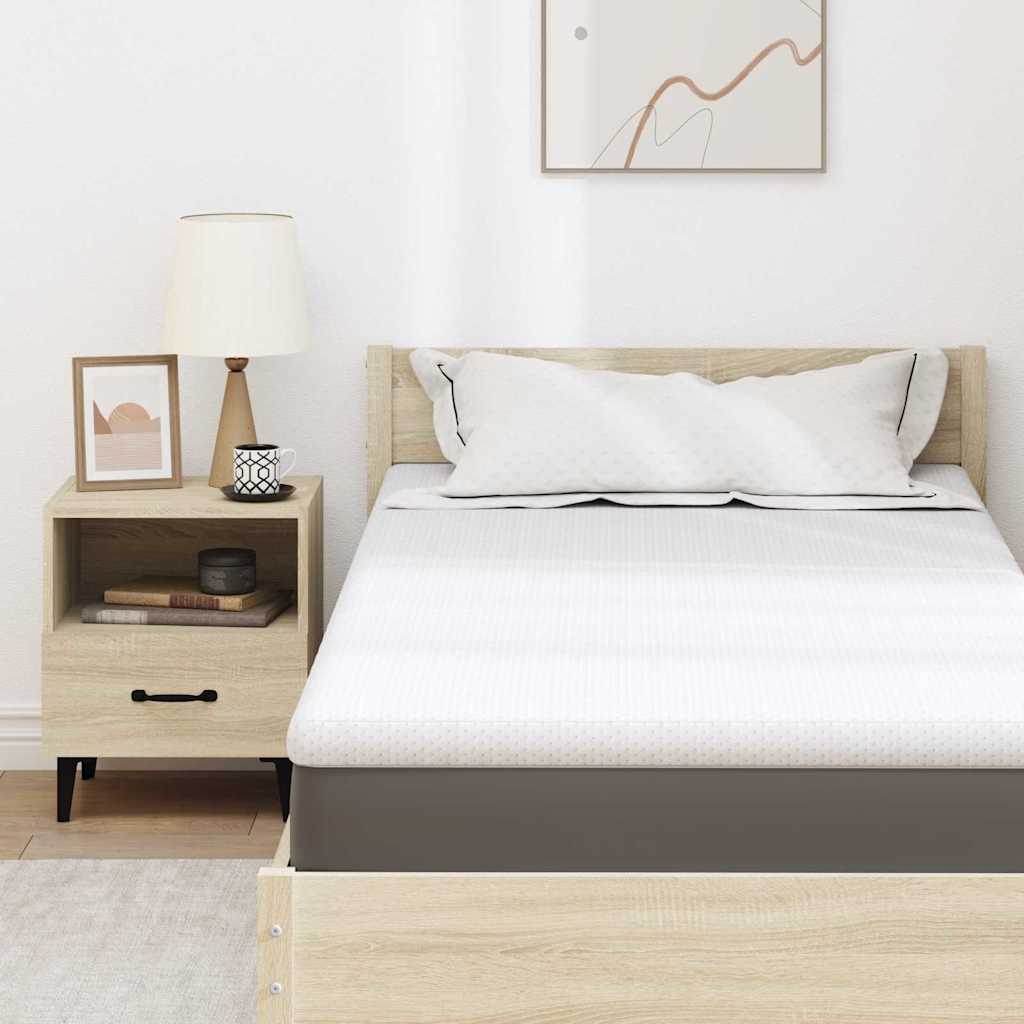 Matratzenauflage Weiß 80 x 200 cm Jacquard Stoff
