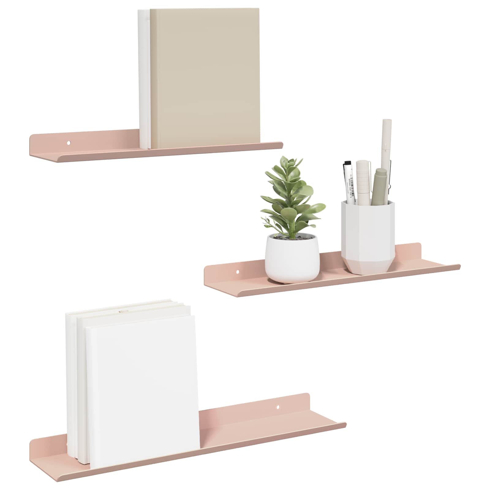 Schwebendes Regal 3 pcs Schwarz 40 x 9 x 2,5 cm Stahl
