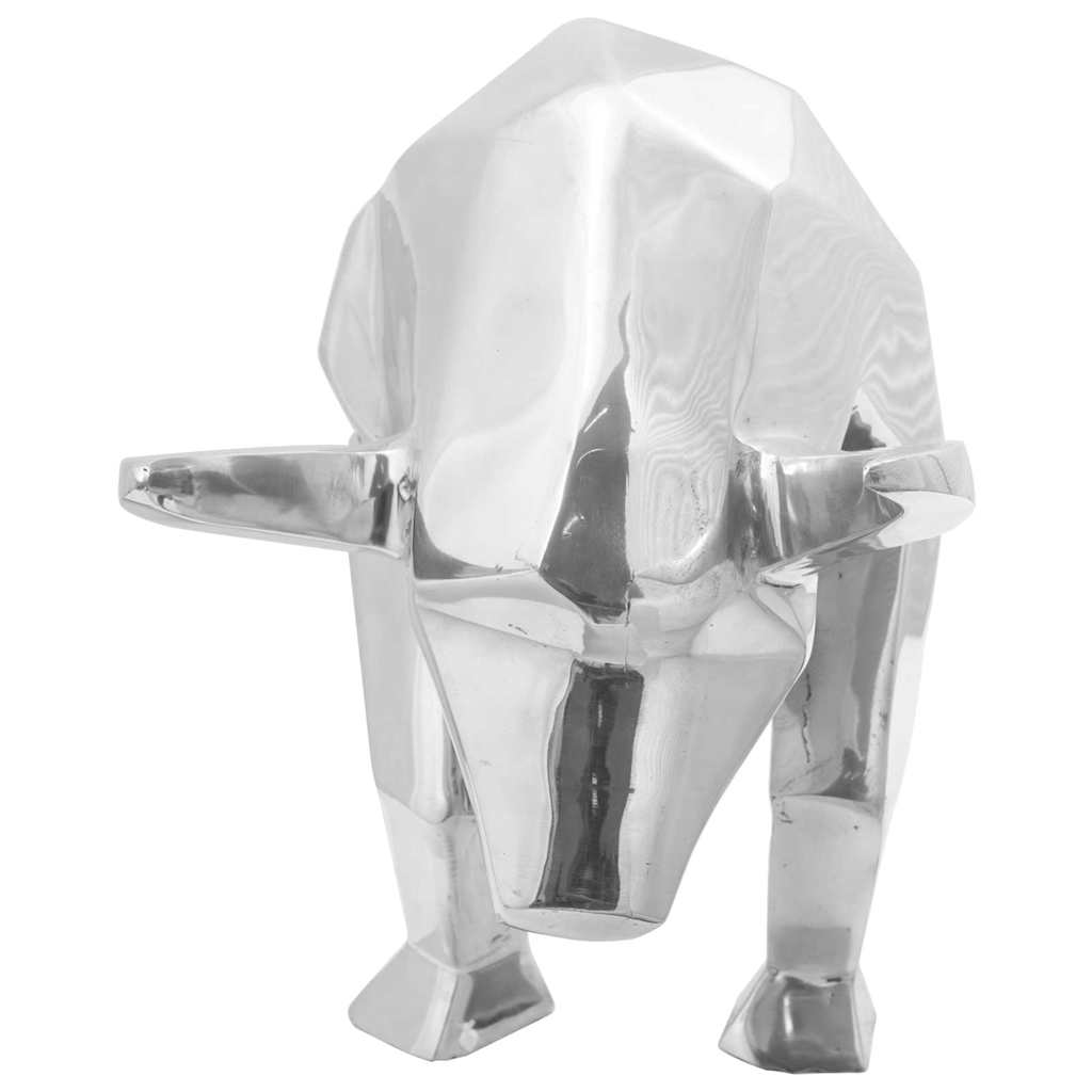 Stierskulptur Silber 37 x 44 x 17 cm Aluminium