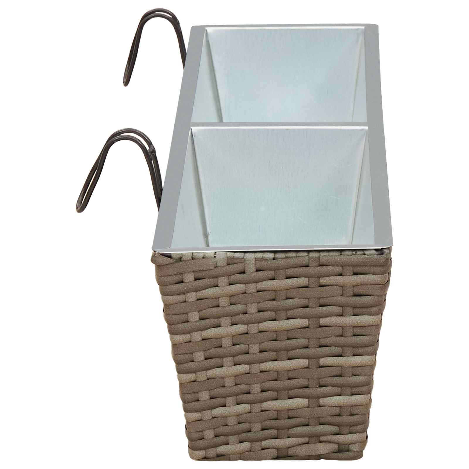 Balkon 2 pcs Schwarz 50 x 17 x 17 cm Metall