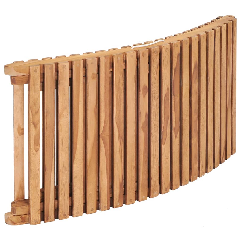 Klappbare Sonnenliege mit Cremeweißer Auflage Massivholz Teak