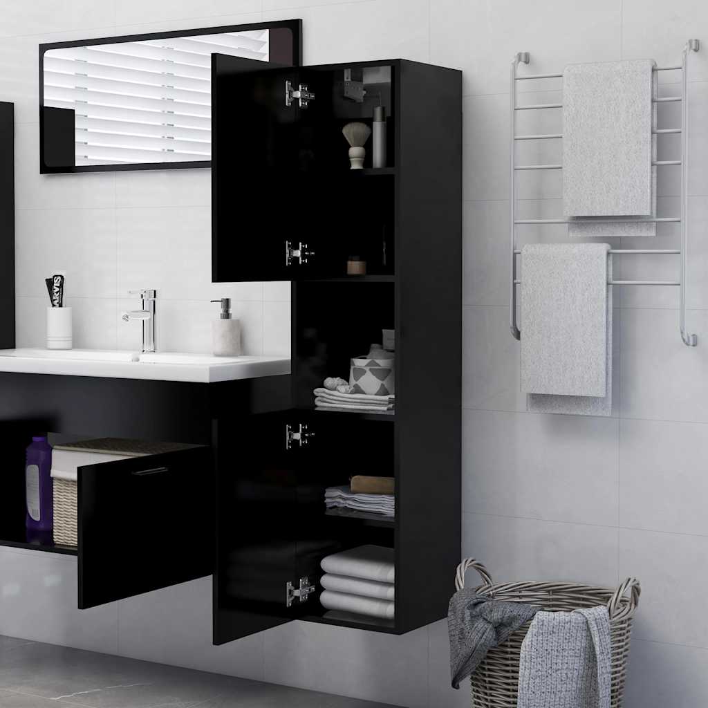 Badezimmerschrank Weiß 30x30x130 cm Holzwerkstoff