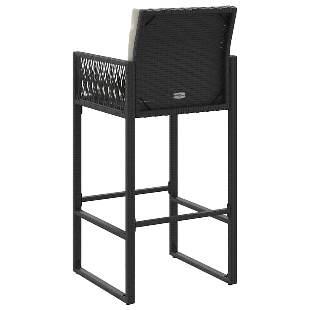 Garten-Barhocker 2 Stk. Schwarz Poly Rattan