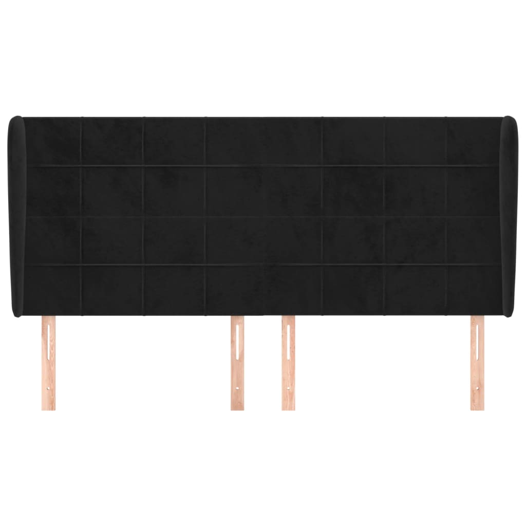 Kopfteil mit Ohren Dunkelblau 93x23x78/88 cm Samt