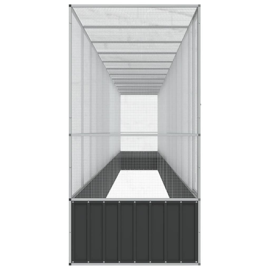 Voliere Silbern 210,5x107x212 cm Stahl