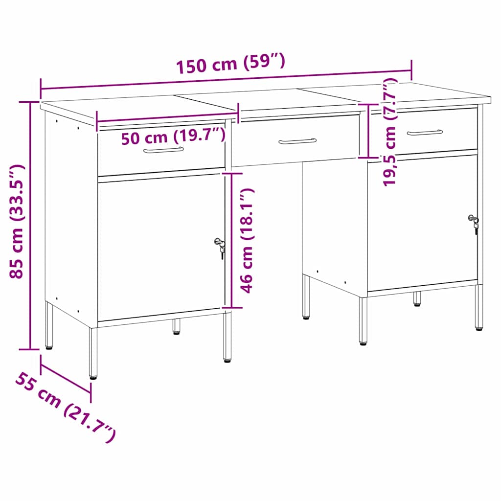 Werkbank mit Schubladen 2 pcs Rot und Grau 100 x 55 x 85 cm