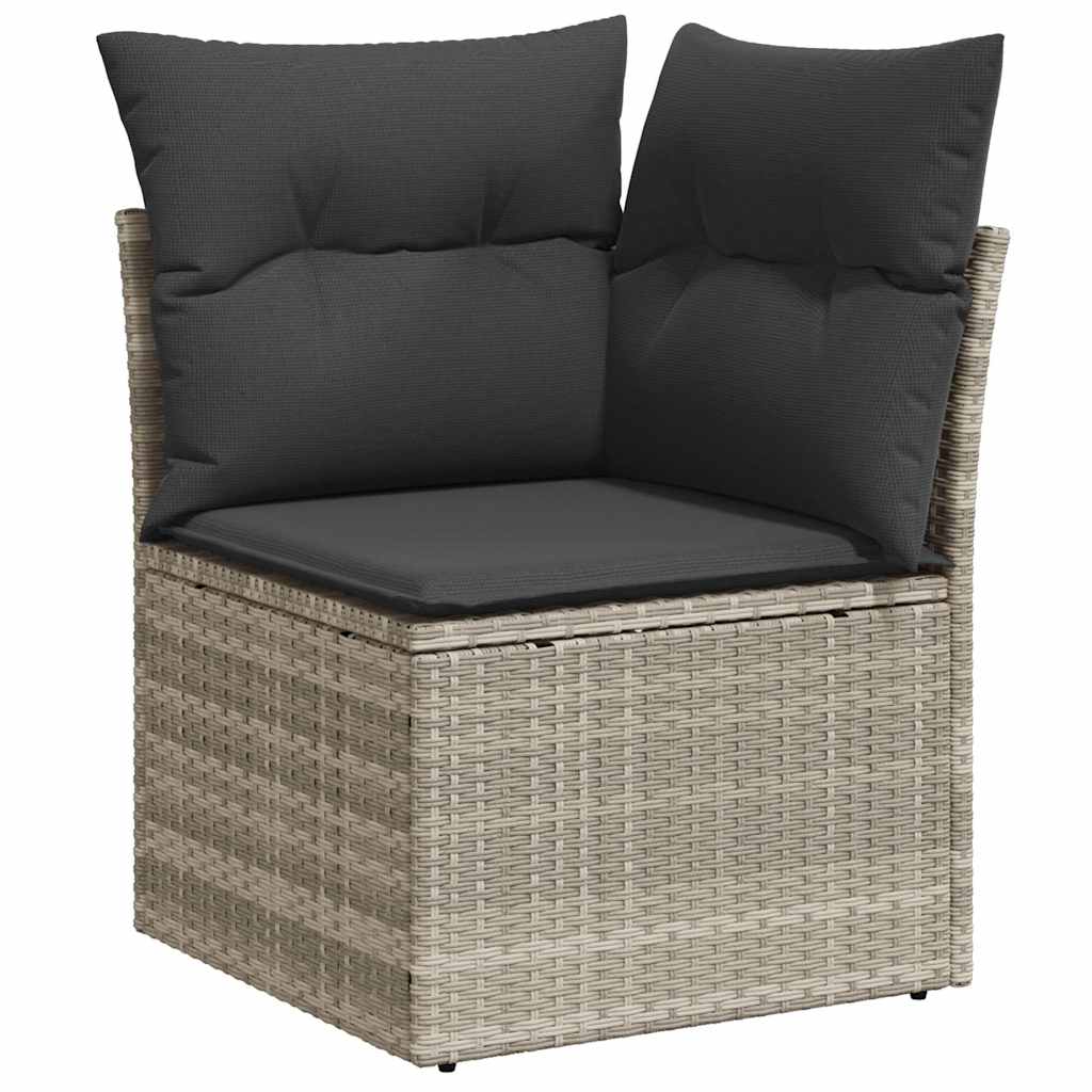 10-tlg. Garten-Sofagarnitur mit Kissen Schwarz Poly Rattan