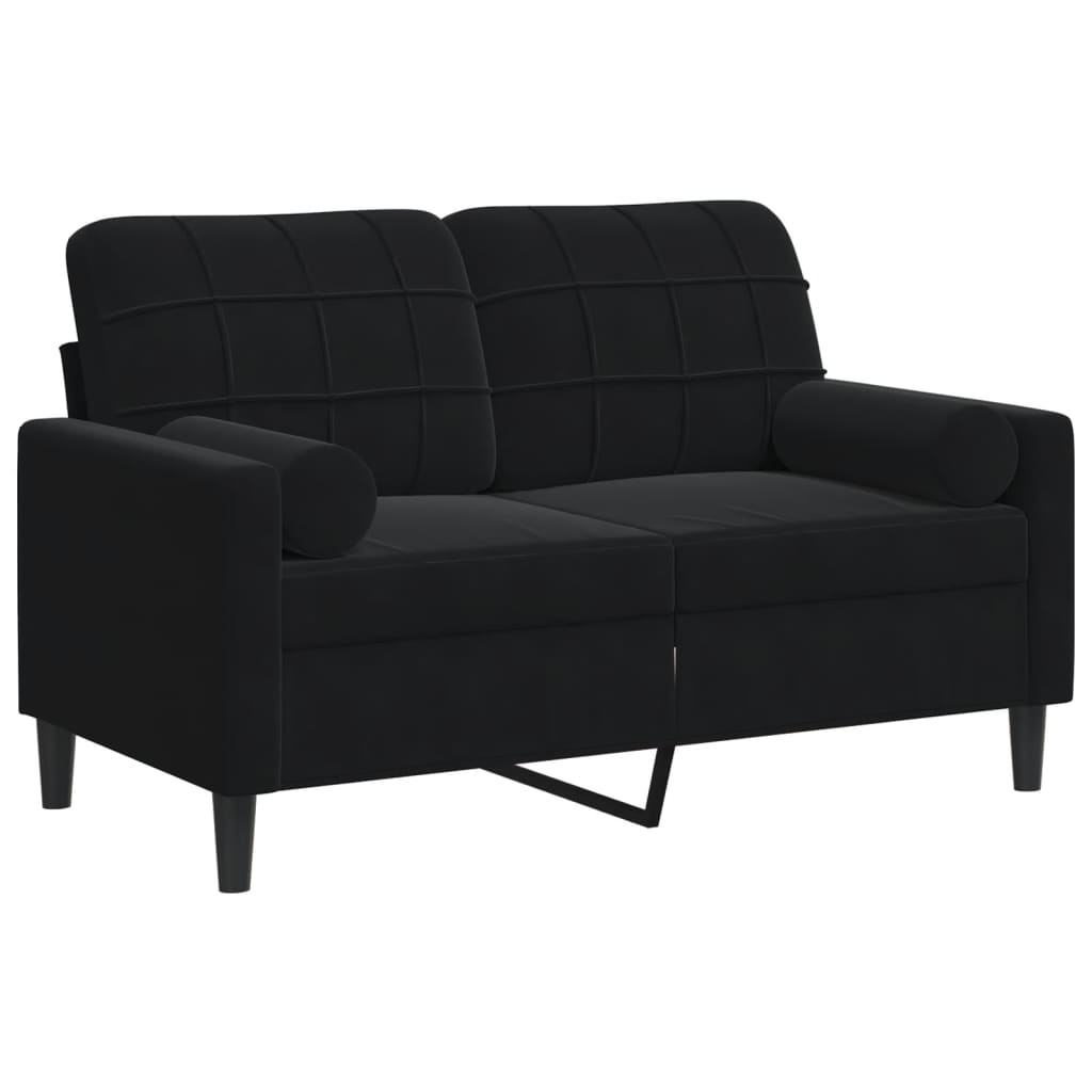 2-Sitzer-Sofa mit Zierkissen Hellgrau 120 cm Samt