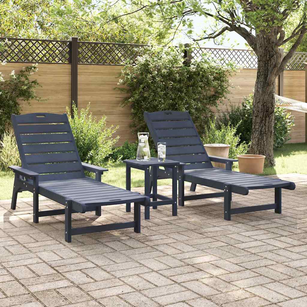 Sonnenliege 2 pcs Weiß 195,5 x 53 x 98,5 cm Polyethylen