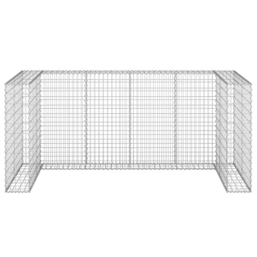 Gabionenwand für Mülltonnen Verzinkter Stahl 180x100x110 cm