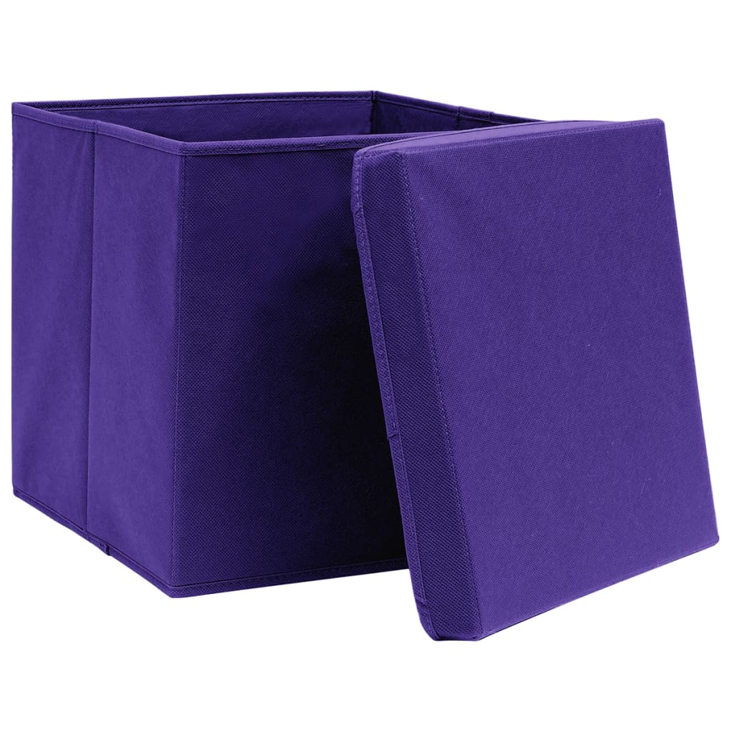 Aufbewahrungsboxen mit Deckeln 10 Stk. 28x28x28 cm Schwarz