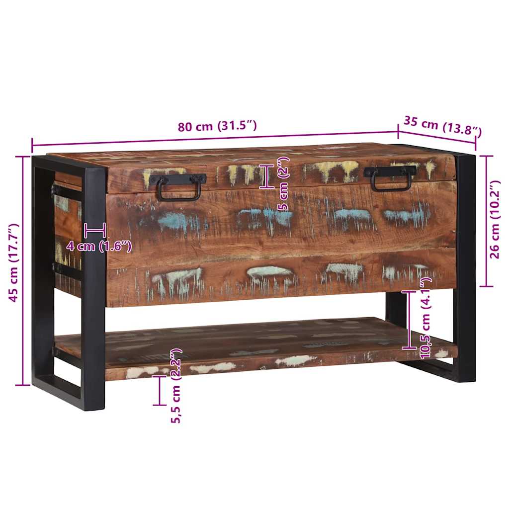 Aufbewahrungsbox Braun 80 x 35 x 45 cm Massivholz Mango