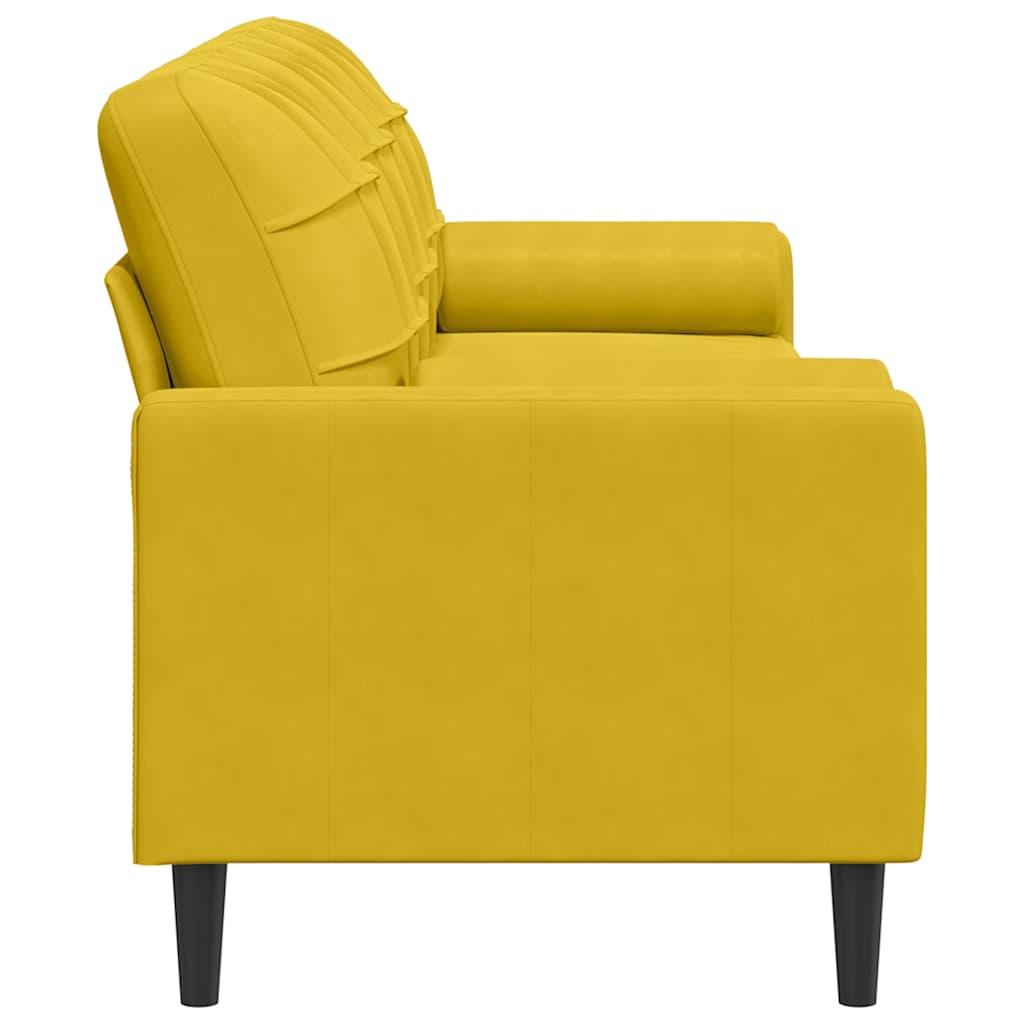 2-Sitzer-Sofa mit Zierkissen Hellgrau 120 cm Samt