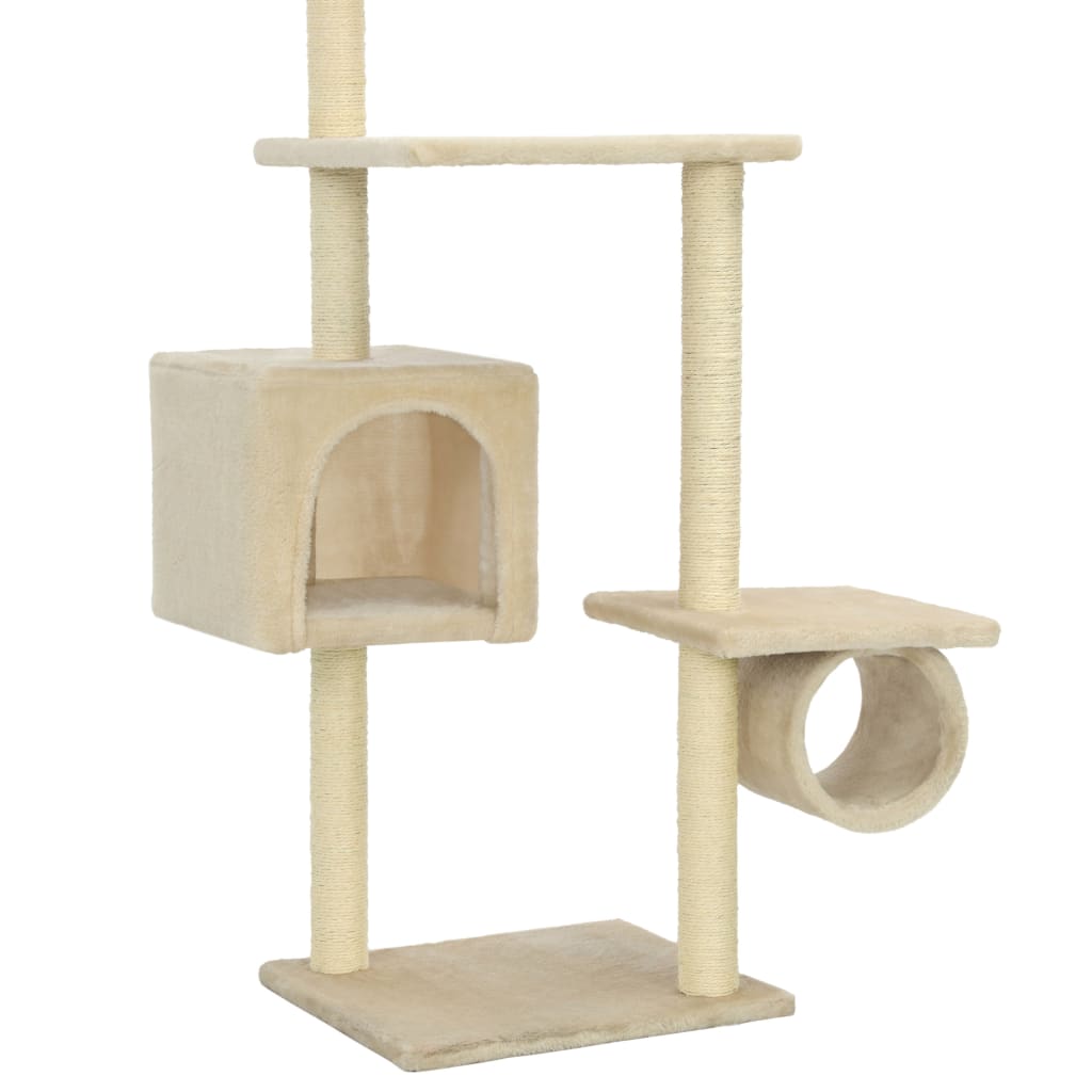 Katzenbaum mit Sisal-Kratzsäulen 260 cm Grau