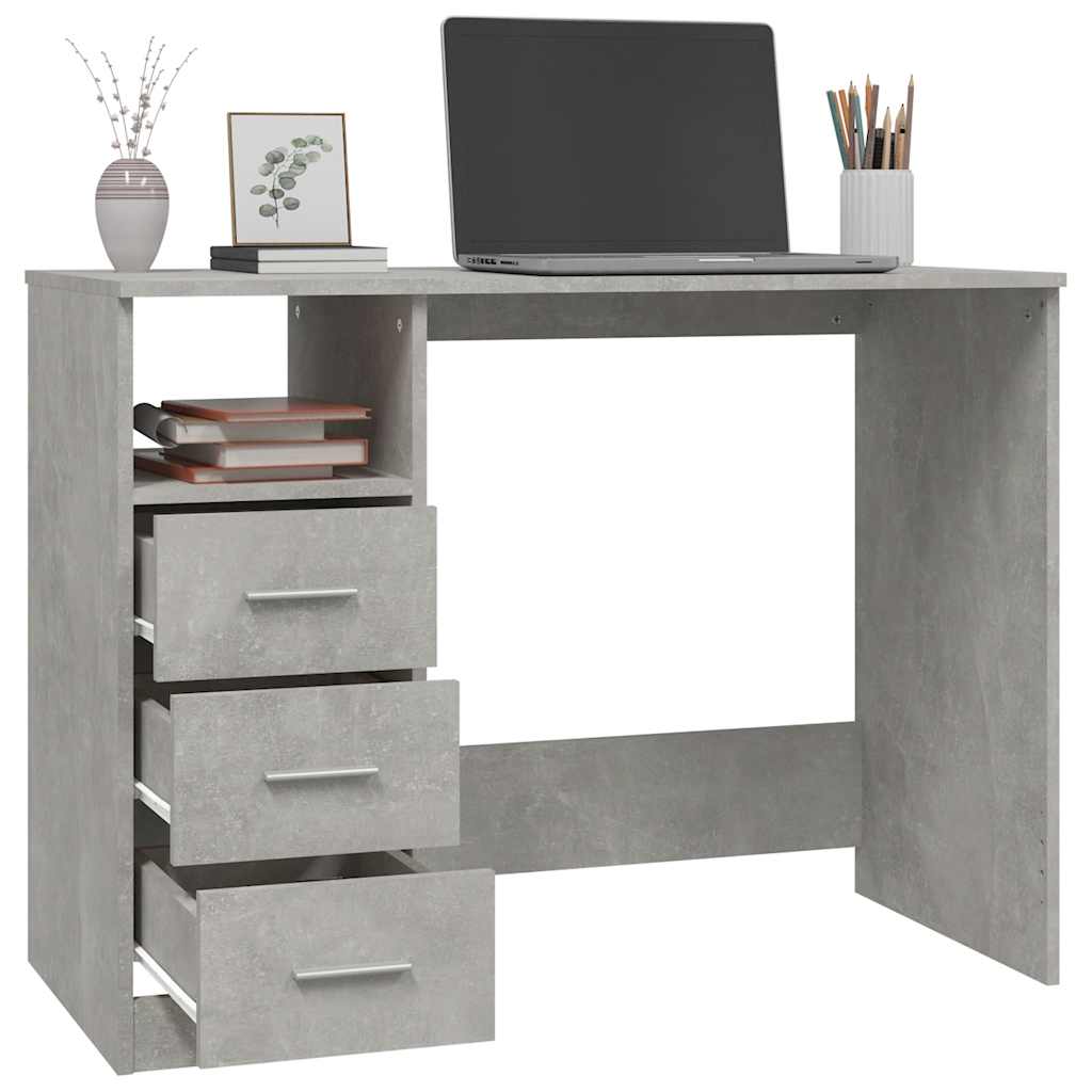 Schreibtisch mit Schubladen Weiß 102x50x76 cm Holzwerkstoff