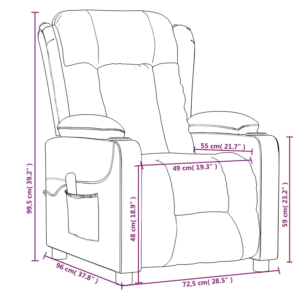Relaxsessel Elektrisch Braun Stoff