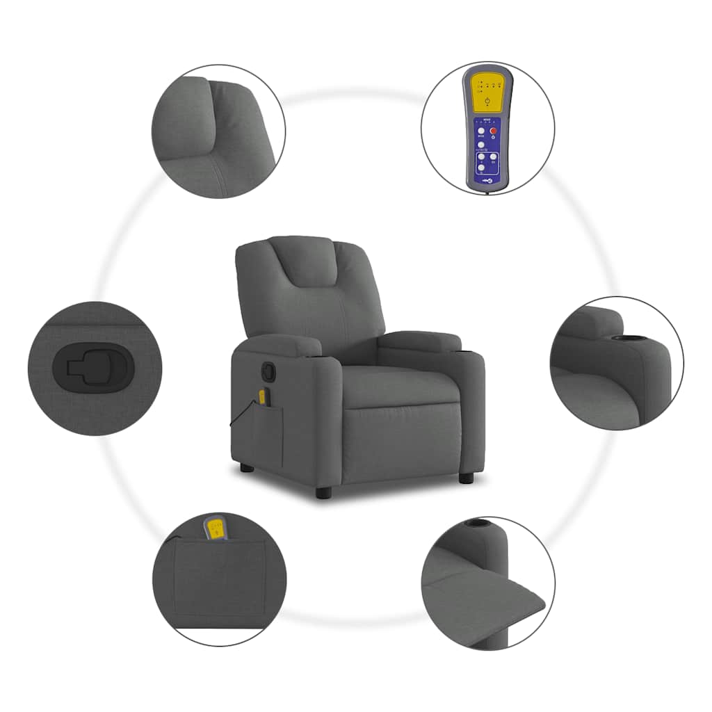 Relaxsessel Elektrisch Hellgrau Stoff