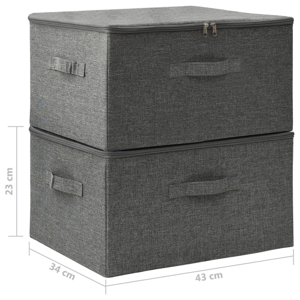 Aufbewahrungsboxen 2 Stk. Stoff 43x34x23 cm Creme