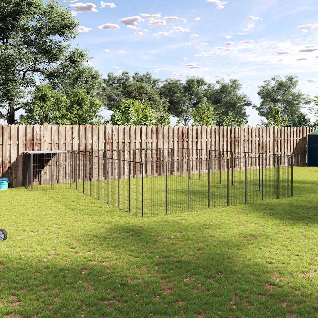Hundezwinger Schwarz 7,26 m² Stahl