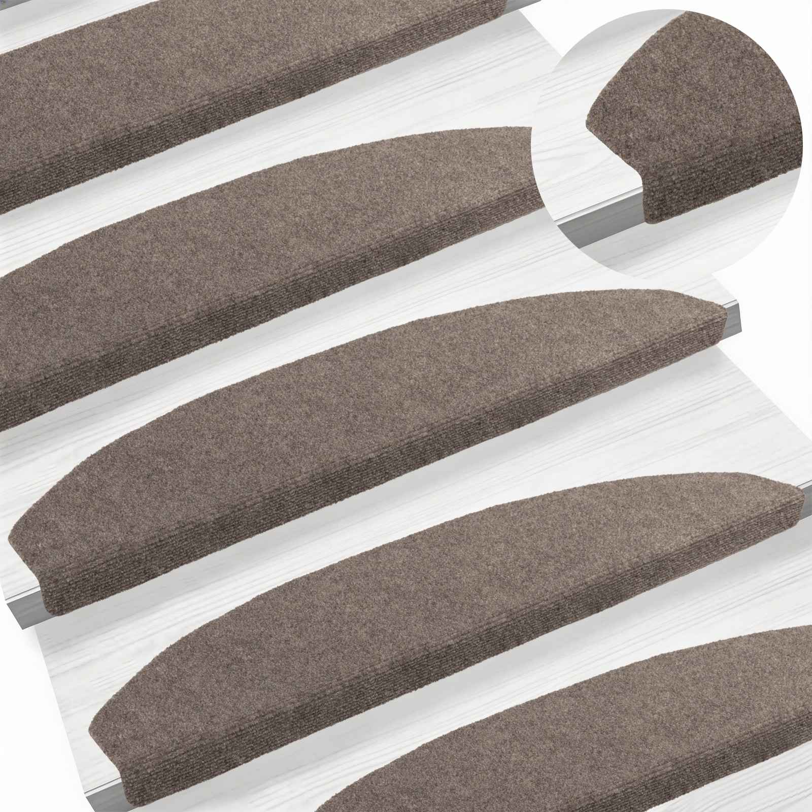 Selbstklebende Treppenschoner 15 pcs Beige 80 x 24,5 x 3,5 cm