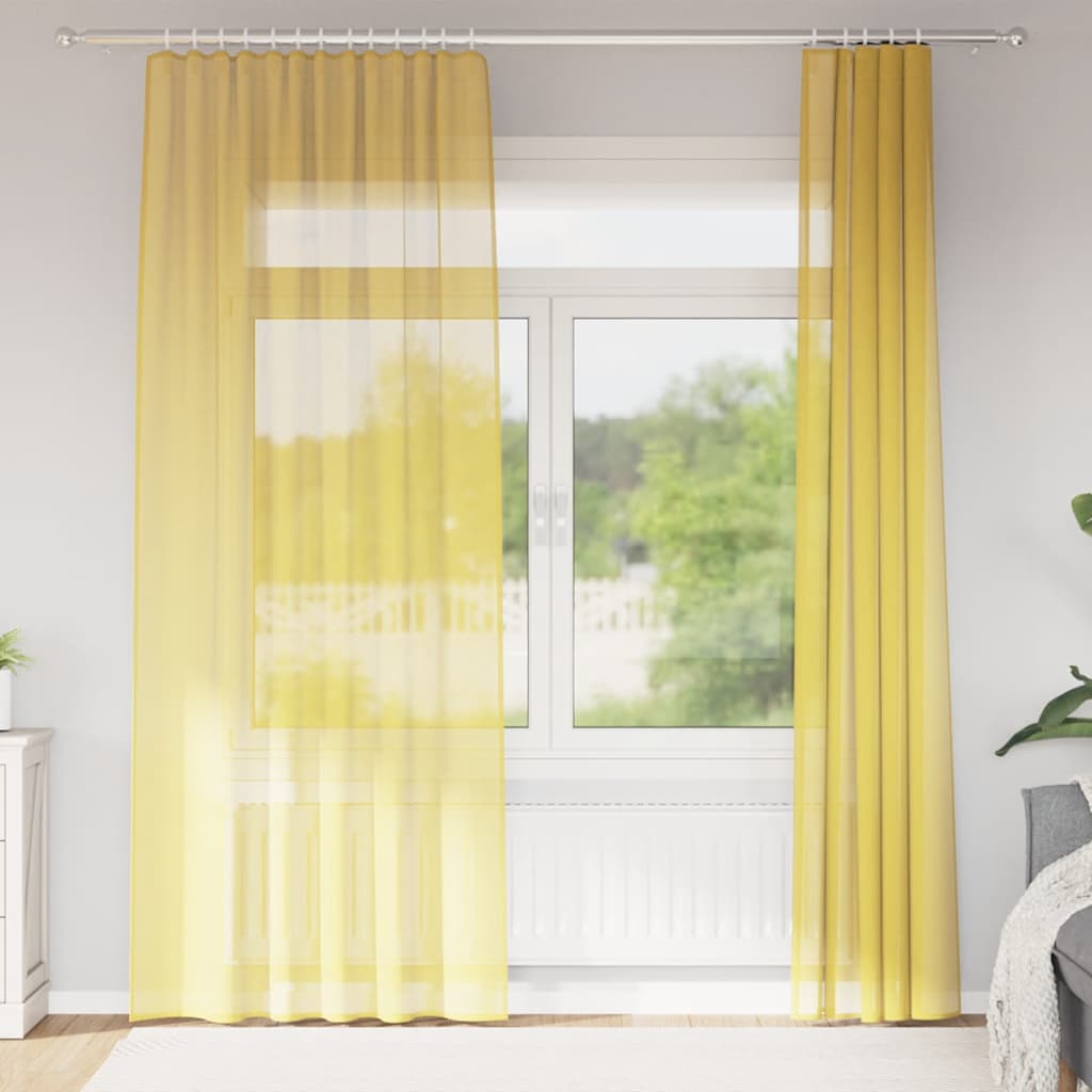 Voile Vorhänge mit Ösen 2 Stk. Apfelgrün 140x140 cm