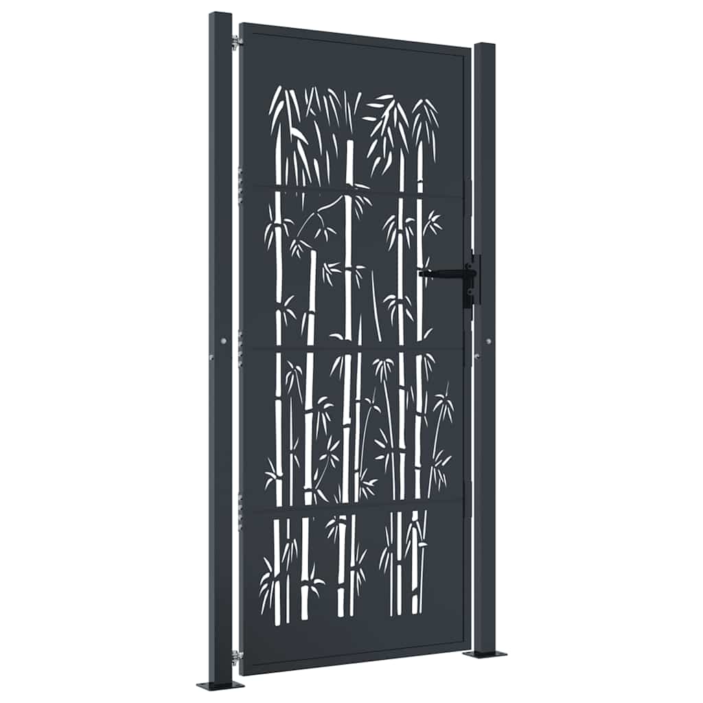 Gartentor Anthrazit 100x75 cm Stahl Bambus-Design