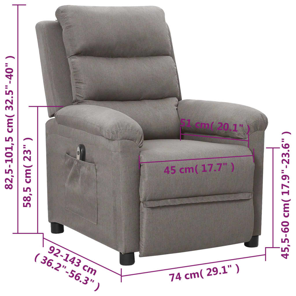 Relaxsessel Elektrisch Braun Stoff
