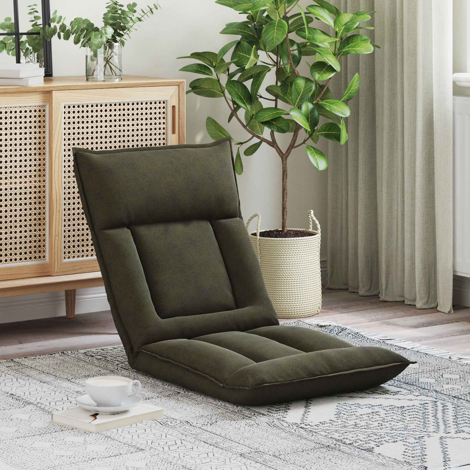 Verstellbarer Fußsessel Braun Stoff