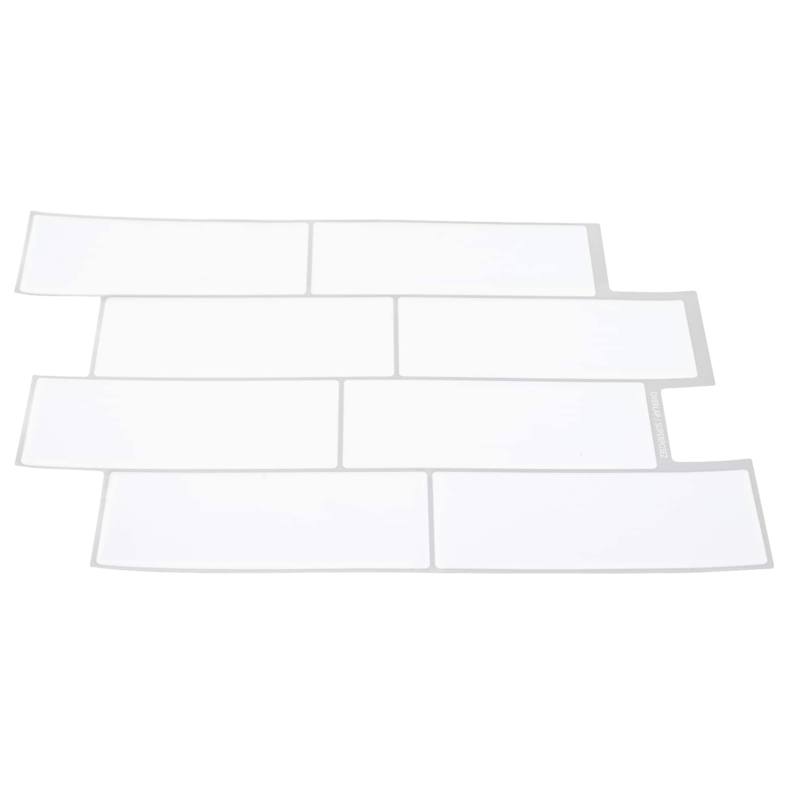 U-Bahn-Fliese 10 pcs Weiß Grau 29 x 21 cm Polyurethan und PET